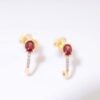 Crimson Flame Earrings –「紅韻之華」18K金紅寶石真鑽耳釘