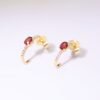 Crimson Flame Earrings –「紅韻之華」18K金紅寶石真鑽耳釘
