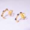 Sapphire Moonlight Earrings –「星辰之舞」18K金藍寶石真鑽耳釘