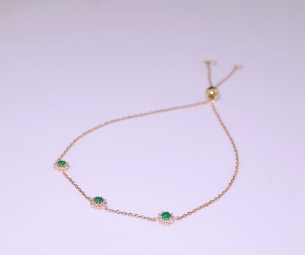 Emerald Starlight Bracelet –「綠意心語」18K金祖母綠真鑽手鍊