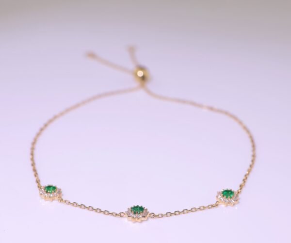 Emerald Starlight Bracelet –「綠意心語」18K金祖母綠真鑽手鍊