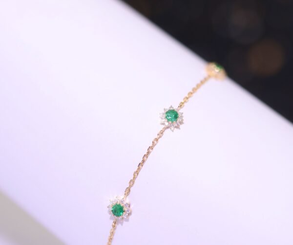Emerald Starlight Bracelet –「綠意心語」18K金祖母綠真鑽手鍊