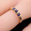 Sapphire Trinity Ring —「藍韻簡華」18K金藍寶石戒指
