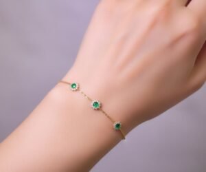 Emerald Starlight Bracelet –「綠意心語」18K金祖母綠真鑽手鍊