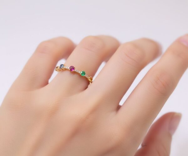 Radiant Constellation Ring -「繽紛之約」18K金真鑽彩虹戒指