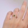Emerald & Diamond Open Ring -「綠耀相生」18K金祖母綠真鑽開口戒指