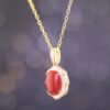 Rare Aka Coral 18K Gold Diamond Necklace - 珍稀阿卡珊瑚 18K金鑽石項鍊