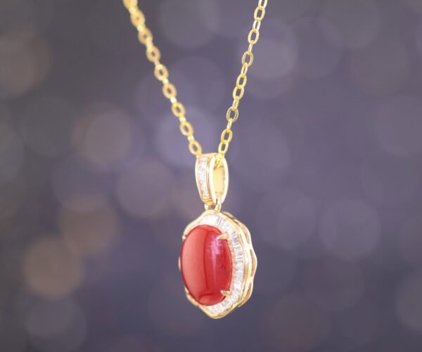 Rare Aka Coral 18K Gold Diamond Necklace - 珍稀阿卡珊瑚 18K金鑽石項鍊