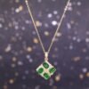 頂級沙弗萊 × 真鑽交叉設計項鍊 - Top-Grade Tsavorite × Diamond Cross-Design Necklace