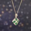 頂級沙弗萊 × 真鑽交叉設計項鍊 - Top-Grade Tsavorite × Diamond Cross-Design Necklace