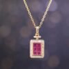 緬甸紅寶石・香水瓶設計｜18K金真鑽萬能扣項鍊 - Burmese Ruby Perfume Bottle Design | 18K Gold Diamond Clasp Necklace