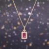 緬甸紅寶石・香水瓶設計｜18K金真鑽萬能扣項鍊 - Burmese Ruby Perfume Bottle Design | 18K Gold Diamond Clasp Necklace