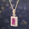 緬甸紅寶石・香水瓶設計｜18K金真鑽萬能扣項鍊 - Burmese Ruby Perfume Bottle Design | 18K Gold Diamond Clasp Necklace