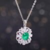 18K 白金 真鑽花冠設計項鍊 - 18K White Gold Diamond Floral Crown Necklace