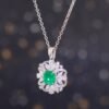 18K 白金 真鑽花冠設計項鍊 - 18K White Gold Diamond Floral Crown Necklace