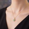 Kaza Green Tsavorite 18K Gold Diamond Pendant - 卡扎綠沙弗萊 18K 金鑽石墜飾