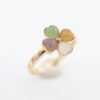 Hetian Jade Heart-Shaped Lucky Clover 18K Gold Ring - 和田玉愛心幸運草 18K 金戒指