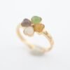 Hetian Jade Heart-Shaped Lucky Clover 18K Gold Ring - 和田玉愛心幸運草 18K 金戒指