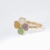 Hetian Jade Heart-Shaped Lucky Clover 18K Gold Ring - 和田玉愛心幸運草 18K 金戒指