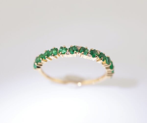 Princess Emerald 18K Gold Band Ring - 祖母綠公主方 18K 金排戒