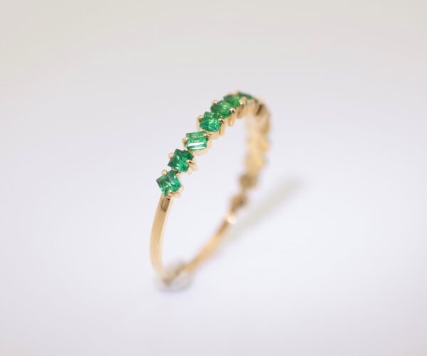Princess Emerald 18K Gold Band Ring - 祖母綠公主方 18K 金排戒