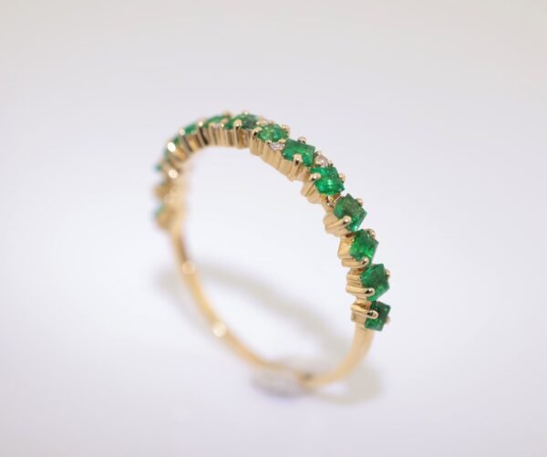 Princess Emerald 18K Gold Band Ring - 祖母綠公主方 18K 金排戒