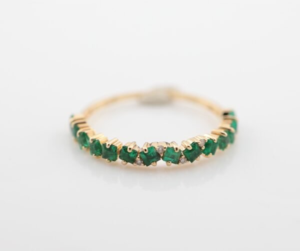Princess Emerald 18K Gold Band Ring - 祖母綠公主方 18K 金排戒