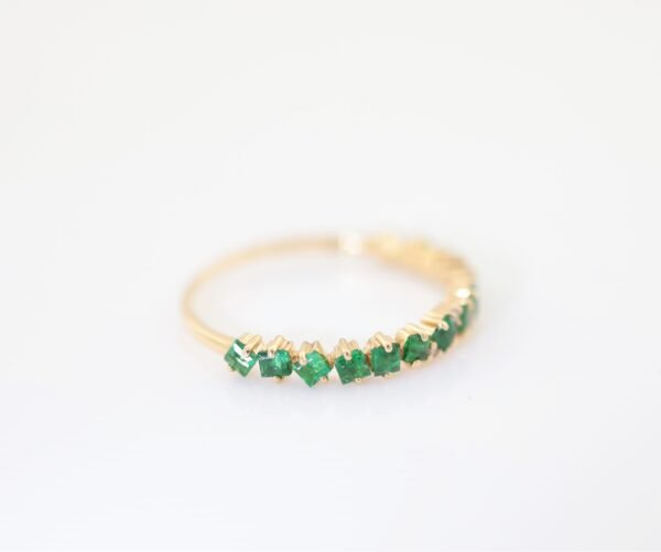 Princess Emerald 18K Gold Band Ring - 祖母綠公主方 18K 金排戒