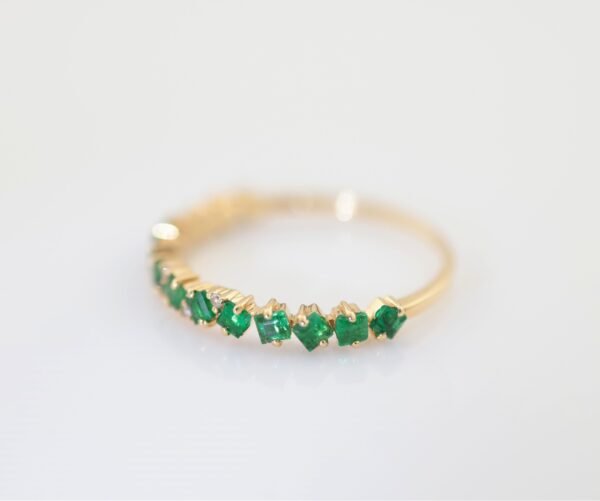 Princess Emerald 18K Gold Band Ring - 祖母綠公主方 18K 金排戒
