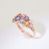 Color Sapphire Blue 18K Gold Band Ring - 彩藍寶 18K 金排戒