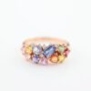 Color Sapphire Blue 18K Gold Band Ring - 彩藍寶 18K 金排戒