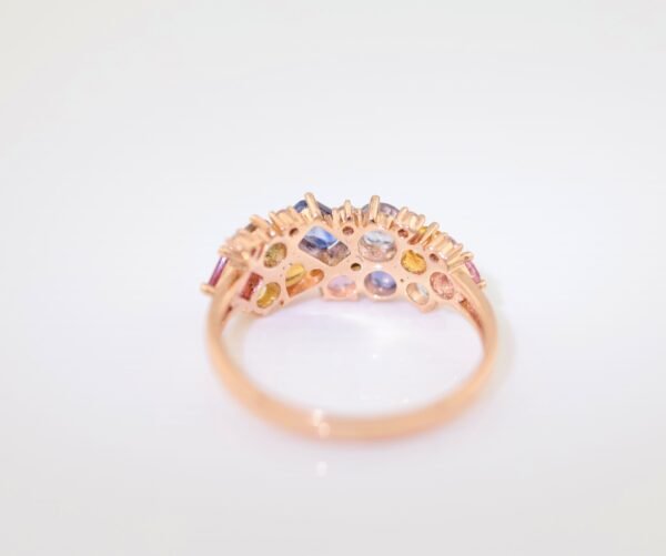 Color Sapphire Blue 18K Gold Band Ring - 彩藍寶 18K 金排戒
