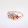 Color Sapphire Blue 18K Gold Band Ring - 彩藍寶 18K 金排戒