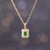 Kaza Green Tsavorite 18K Gold Diamond Pendant - 卡扎綠沙弗萊 18K 金鑽石墜飾