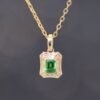 Kaza Green Tsavorite 18K Gold Diamond Pendant - 卡扎綠沙弗萊 18K 金鑽石墜飾