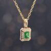 Kaza Green Tsavorite 18K Gold Diamond Pendant - 卡扎綠沙弗萊 18K 金鑽石墜飾