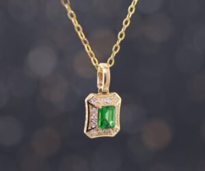 IMG_2434 Kaza Green Tsavorite 18K Gold Diamond Pendant - 卡扎綠沙弗萊 18K 金鑽石墜飾