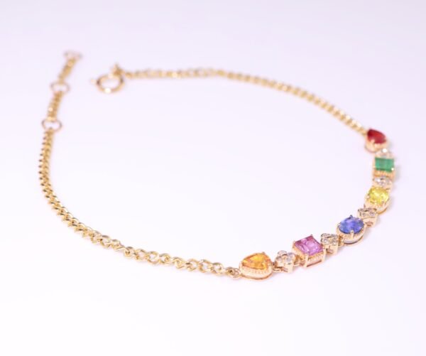 Color Sapphire x Emerald 18K Gold Bracelet -  彩藍寶 × 祖母綠 18K 金手鍊