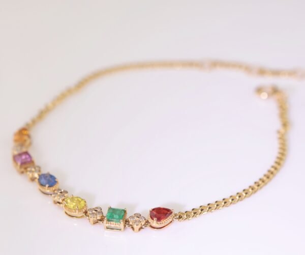 Color Sapphire x Emerald 18K Gold Bracelet -  彩藍寶 × 祖母綠 18K 金手鍊