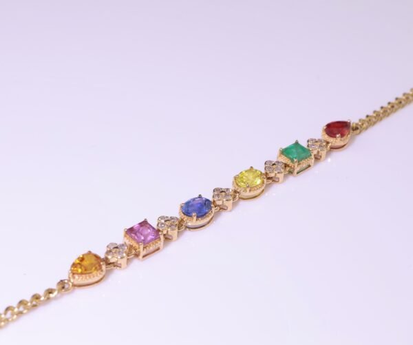 Color Sapphire x Emerald 18K Gold Bracelet -  彩藍寶 × 祖母綠 18K 金手鍊