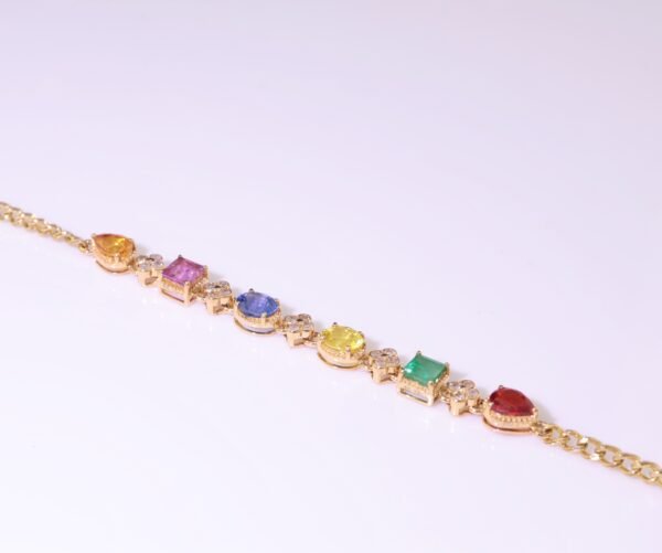 Color Sapphire x Emerald 18K Gold Bracelet -  彩藍寶 × 祖母綠 18K 金手鍊