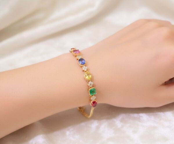 Color Sapphire x Emerald 18K Gold Bracelet -  彩藍寶 × 祖母綠 18K 金手鍊