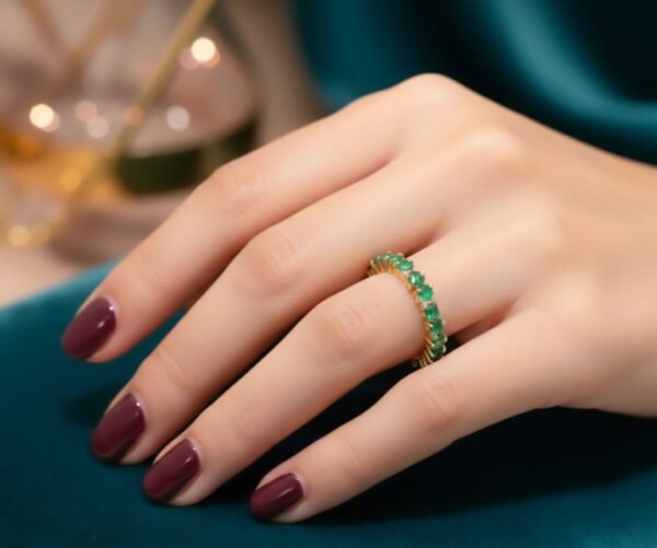 Princess Emerald 18K Gold Band Ring - 祖母綠公主方 18K 金排戒