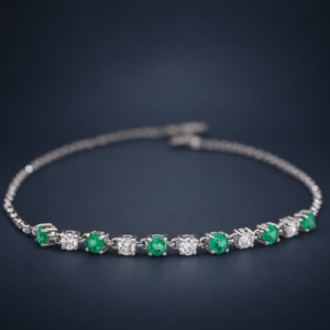 bce4let18kwdiameme1 Emerald Rhythm Diamond Bracelet|翠綠星韻 18K白金祖母綠鑽石手鍊