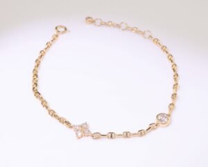 bracelet18kdiamondhalo5 Diamond Duo Bracelet|雙耀 18K黃金鑽石手鍊