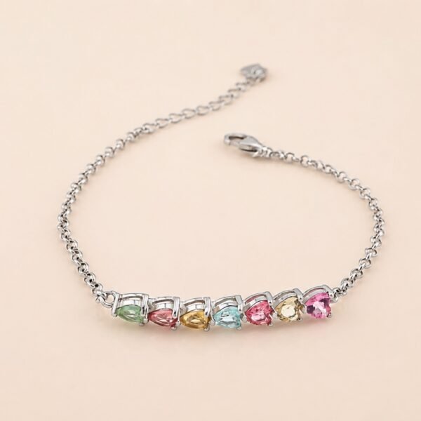Macaron Heart Tourmaline Bracelet｜馬卡龍甜心 925純銀彩色碧璽愛心手鍊