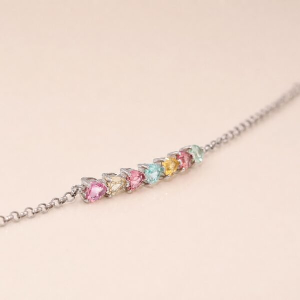 Macaron Heart Tourmaline Bracelet｜馬卡龍甜心 925純銀彩色碧璽愛心手鍊