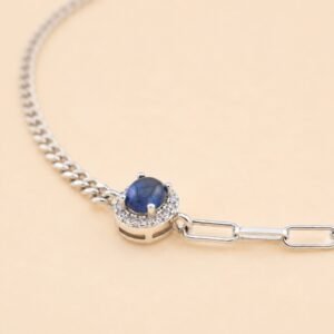 Midnight Halo Bracelet｜午夜藍光 925純銀藍寶石鋯石手鍊