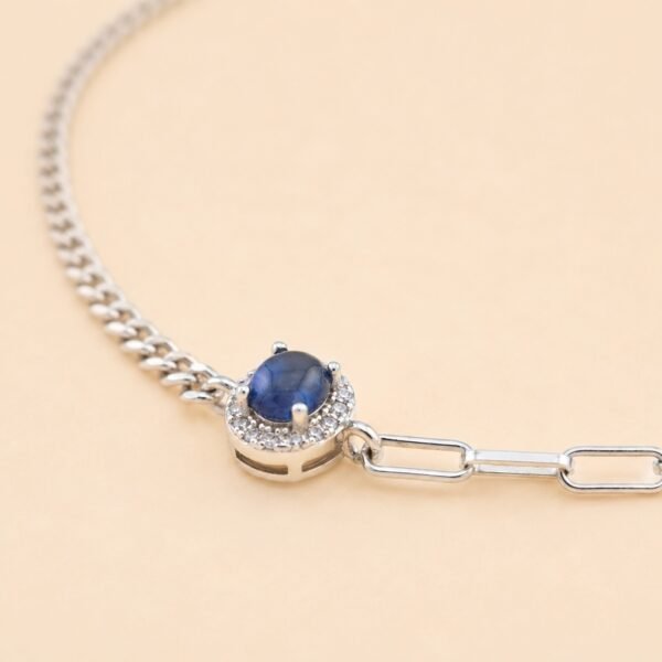 Midnight Halo Bracelet｜午夜藍光 925純銀藍寶石鋯石手鍊