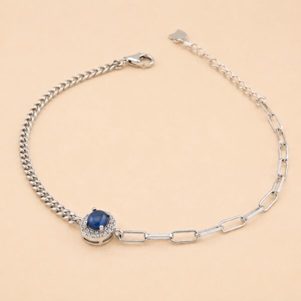 Midnight Halo Bracelet｜午夜藍光 925純銀藍寶石鋯石手鍊